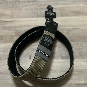 Callaway Swing Tech Reversable Woven Black/ Tan Stretch Belt Mens Small 30-32